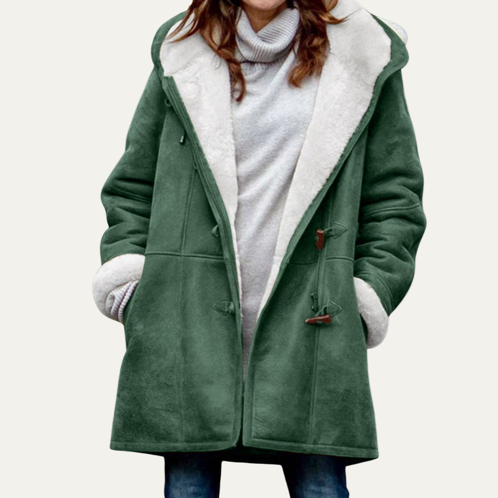 Women’s Warm Furry Lapel Button Jacket