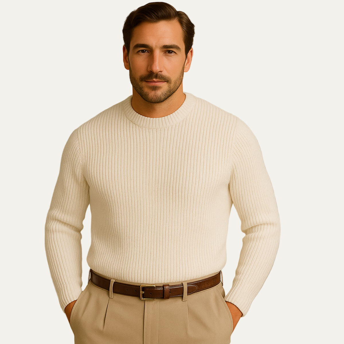 Men’s Ribbed Knit Crewneck Sweater