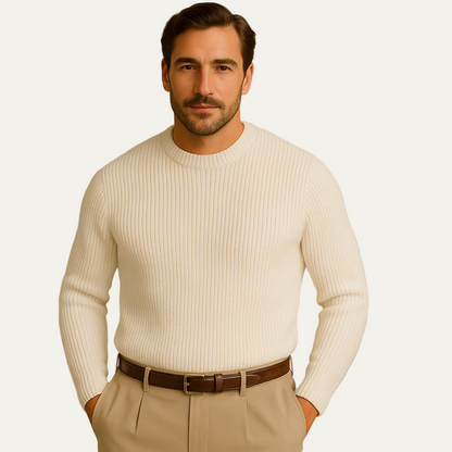 Men’s Ribbed Knit Crewneck Sweater
