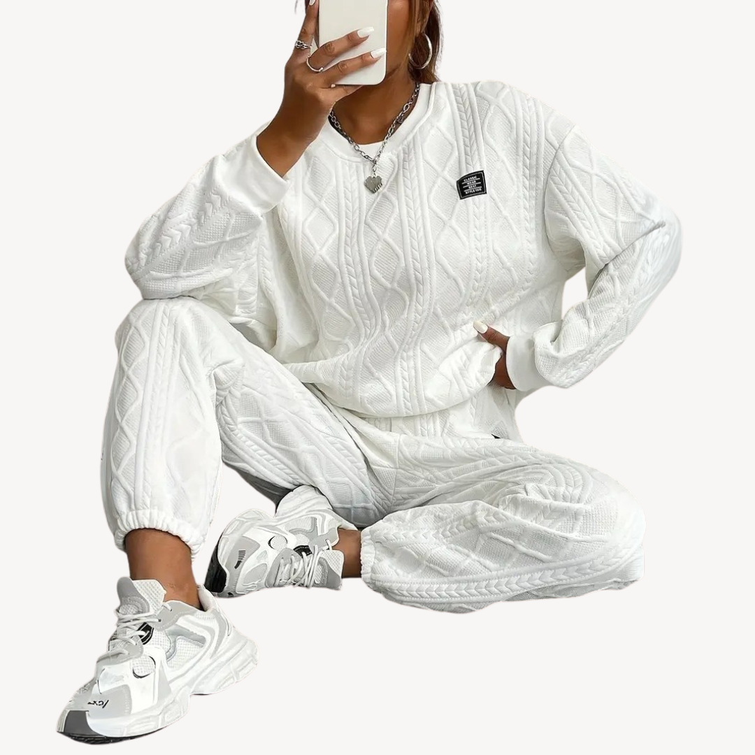 Women's Cable Knit Sweater & Pants Set