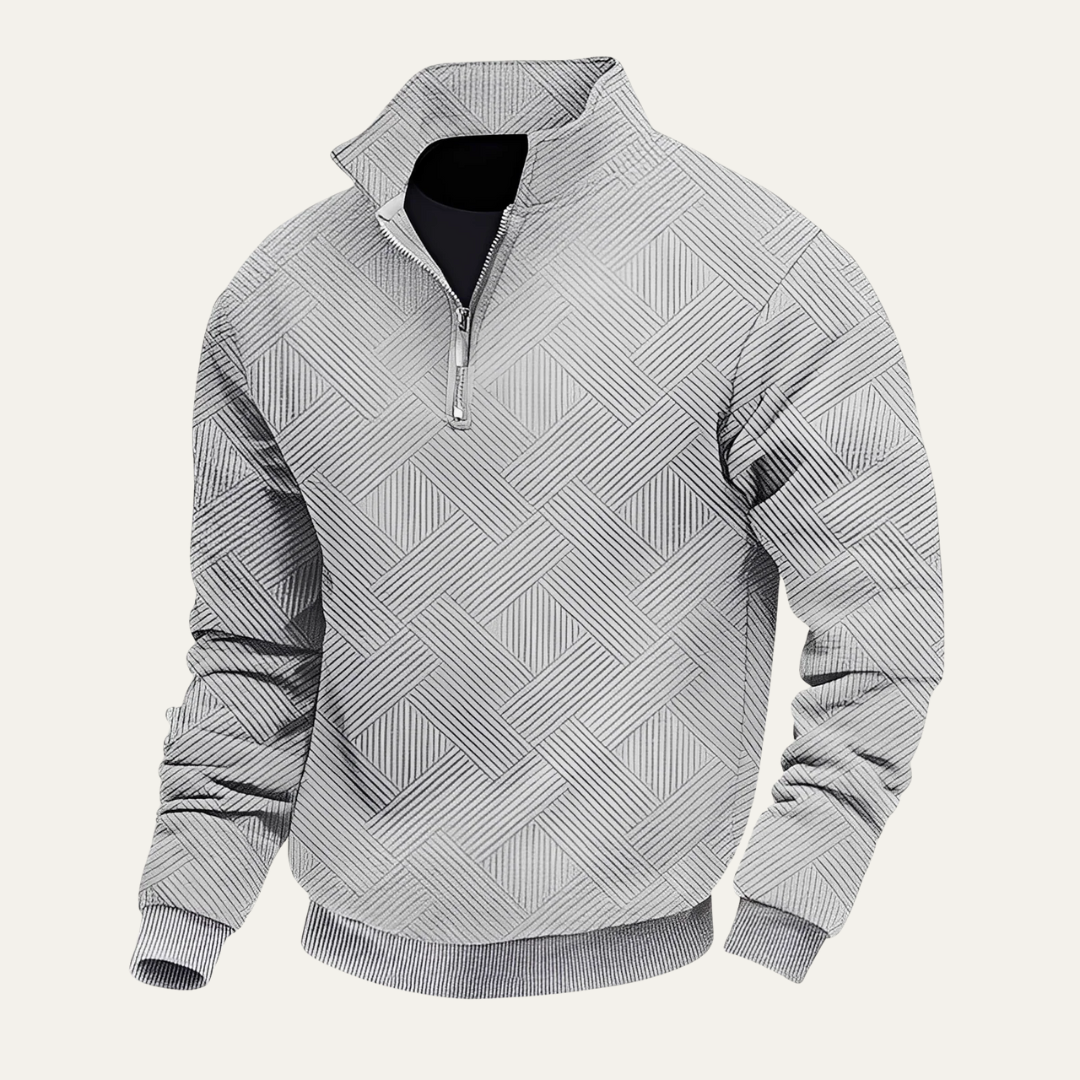 Men’s Geometric Textured Quarter Zip Pullover
