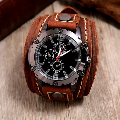 Men’s Cavalier Leather Watch | Vintage Style – Handcrafted Cowhide Strap