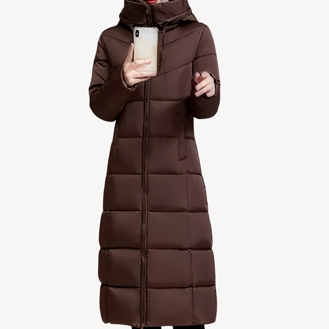 Long Hooded Puffer Coat Women