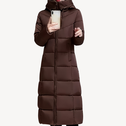 Long Hooded Puffer Coat Women