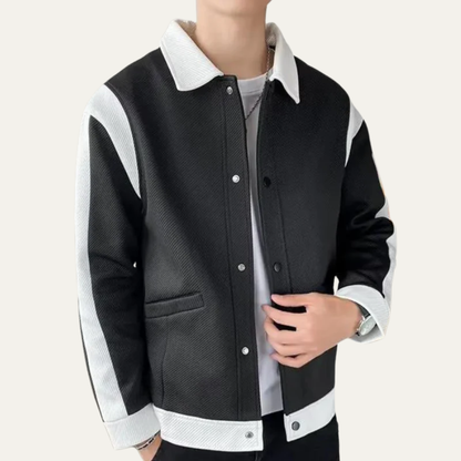 Men’s Modern Contrast Sleeve Varsity Jacket