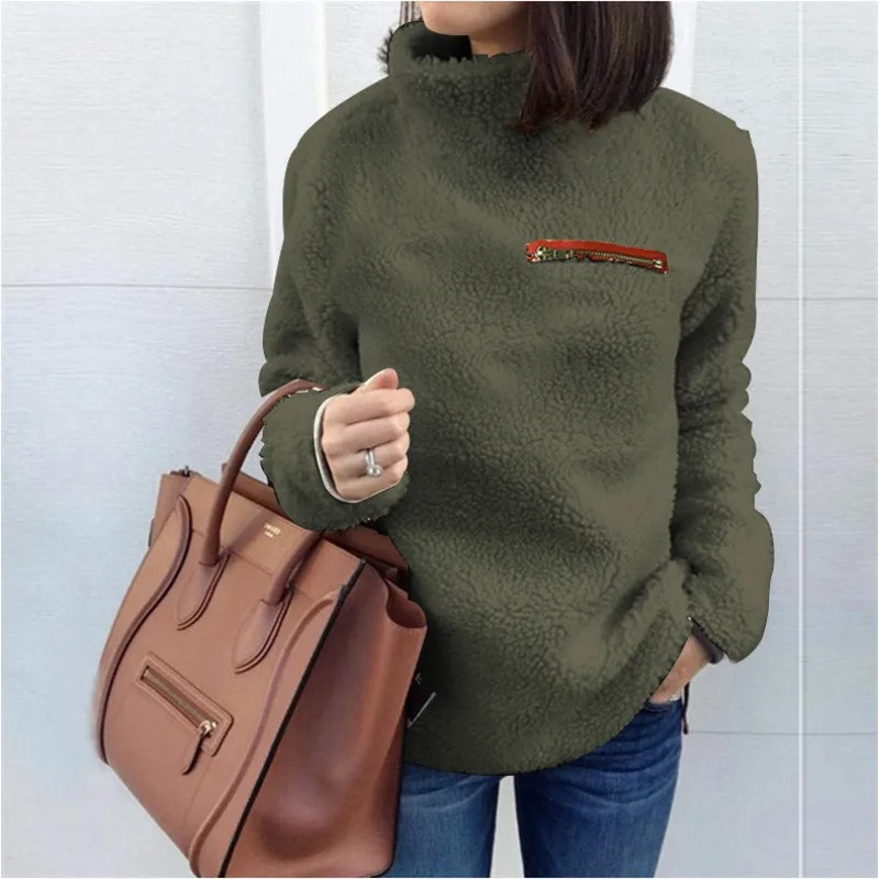 Cozy Women's Zip Up Fleece Sweater for Winter