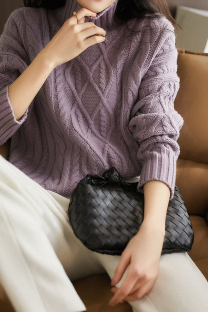 Deveny | Women's High Neck Sweater-Over | Warm
