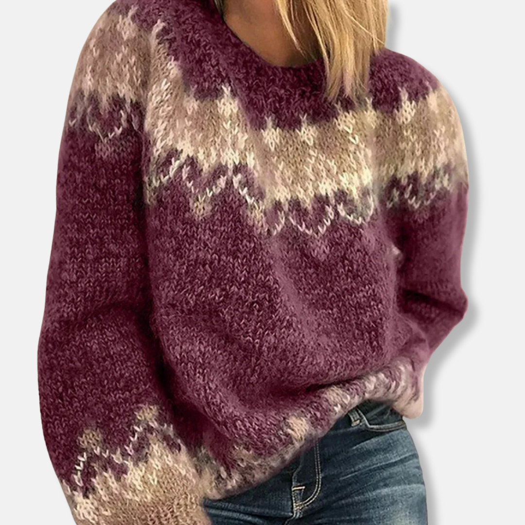 Isla Oversized Sweatshirt | Fair Isle Pattern Geometric Sweatshirt