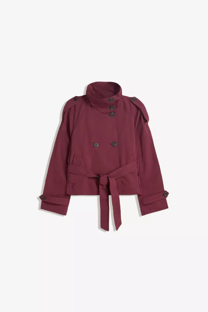 Classic Double Breasted Short Trench Coat