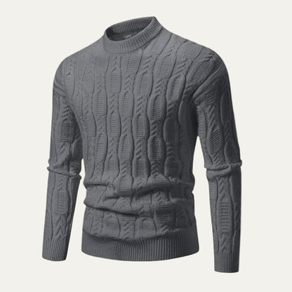 Men’s Cable Knit Mock Neck Sweater