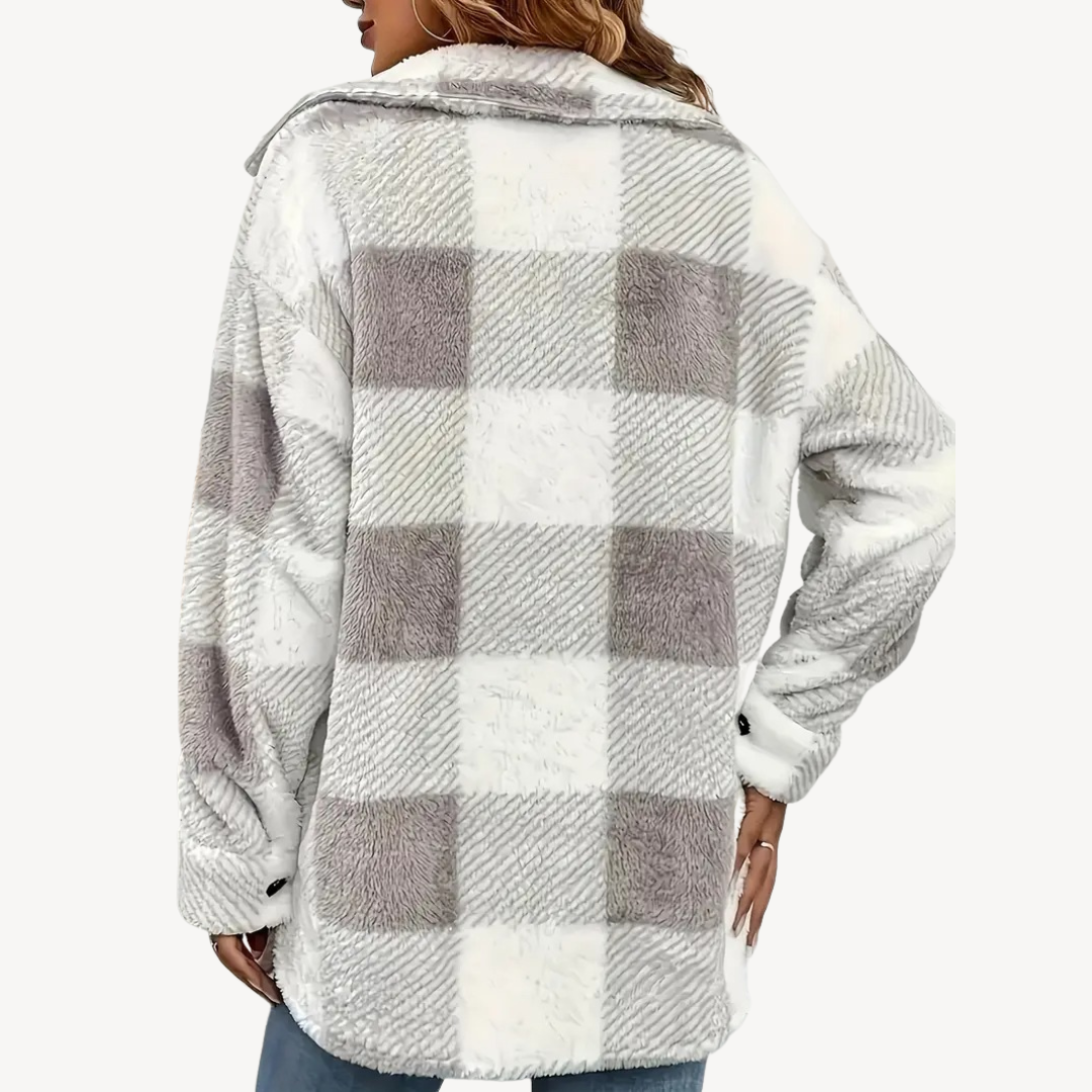 Plaid Fleece Jacket for Women