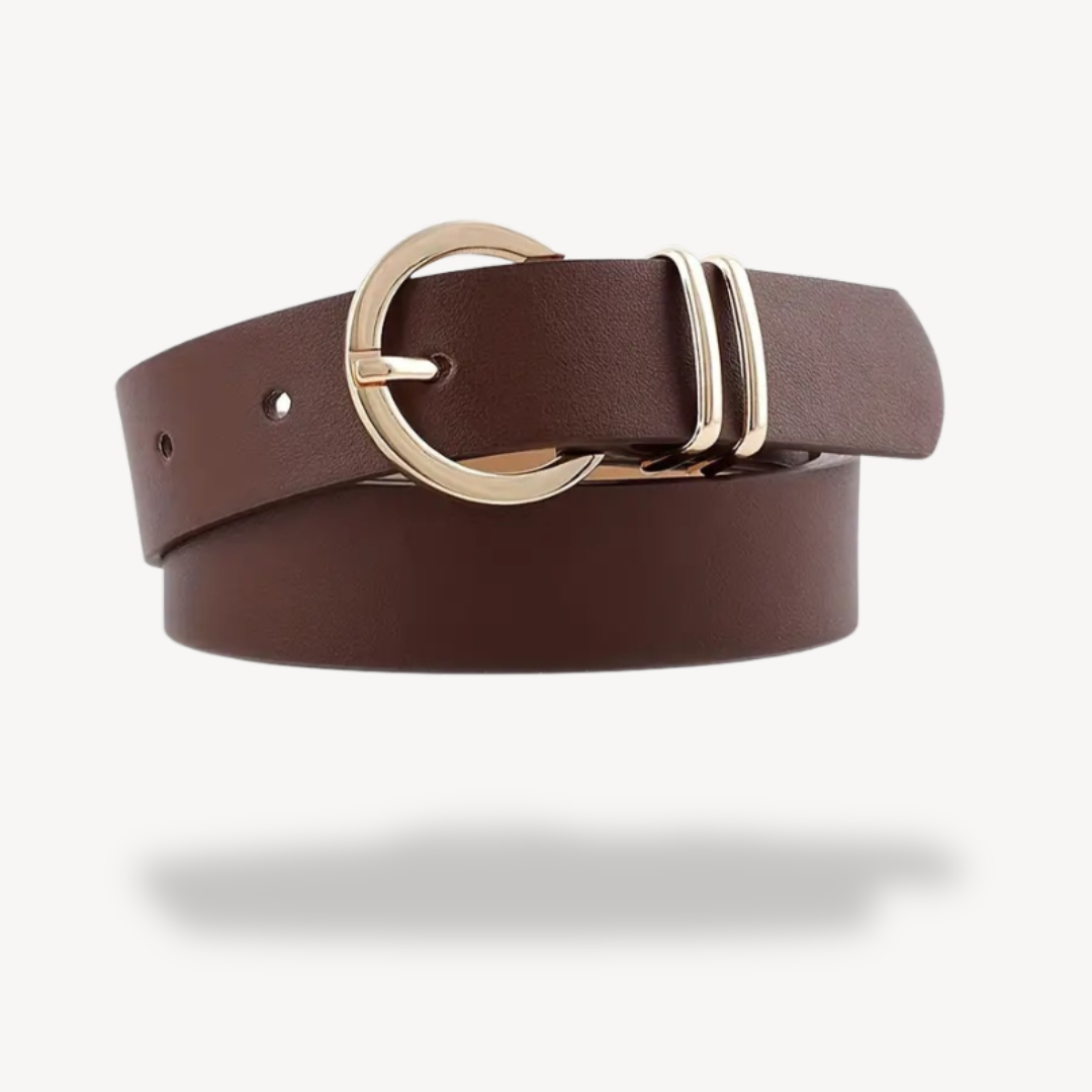Women's Faux Leather Buckle Belt
