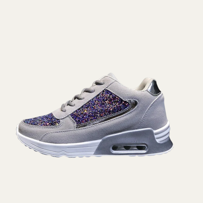 Women’s Reflective Glitter Panel Platform Fashion Sneaker