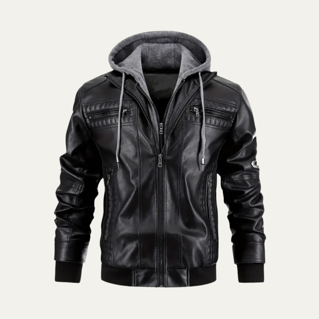 Men’s Hybrid Faux Leather Motorcycle Jacket