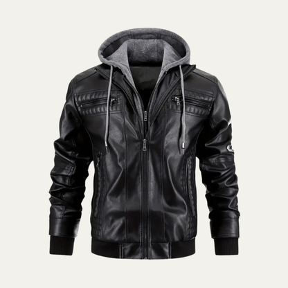 Men’s Hybrid Faux Leather Motorcycle Jacket
