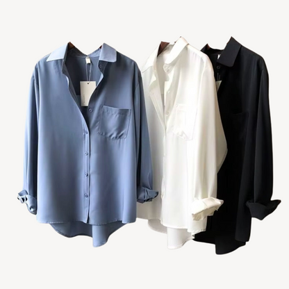 Women's Button-Down Satin Shirt