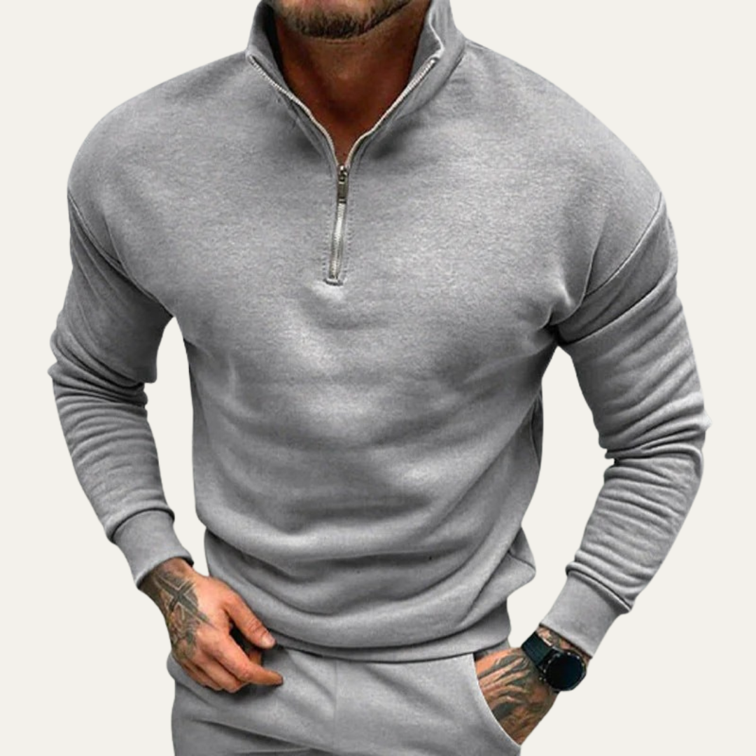 Men’s Casual Quarter Zip Athletic Pullover