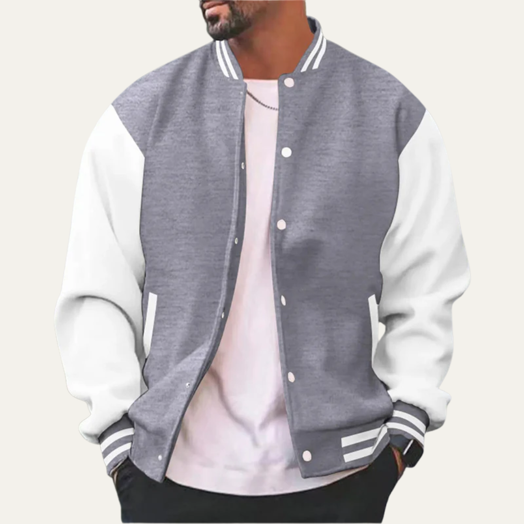 Men’s Classic Contrast Sleeve Varsity Jacket