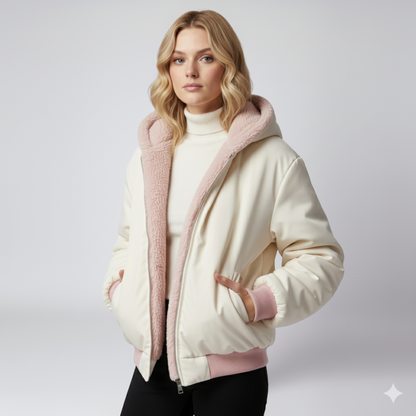 Liza | Winter Jacket - Oversized Reversible Zip-Up Outerwear for Women