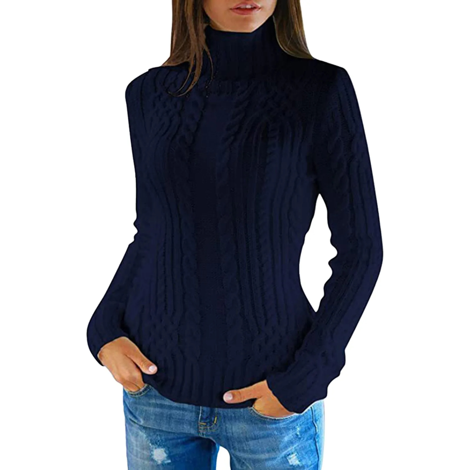 Cozy Winter Cable Knit Turtleneck Sweater - BritishElegance