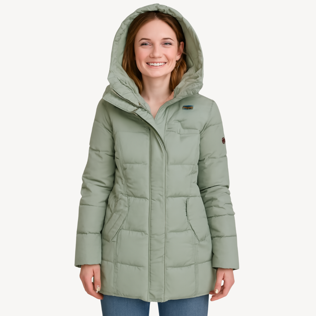 Fleece Lined Puffer Coat for Women
