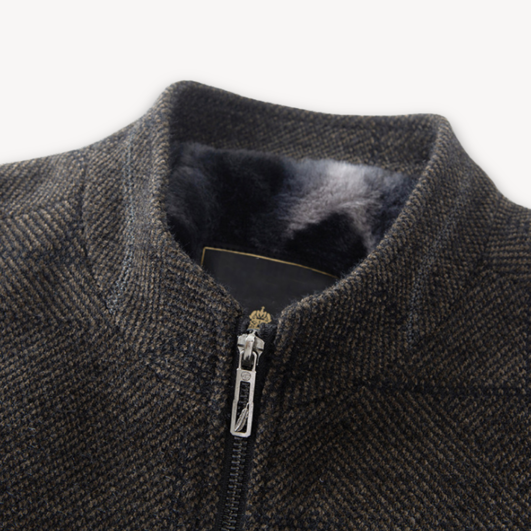 Men's Wool Blend Winter Jacket - Fur Lined, Warm Outerwear