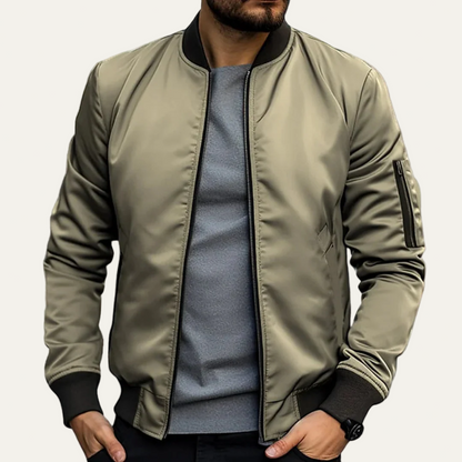 Men’s Modern Smooth Fabric Bomber Jacket