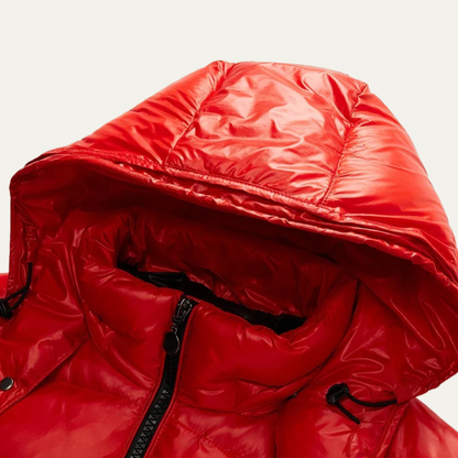 Men’s Quilted Mid Length Jacket with Faux Fur Collar