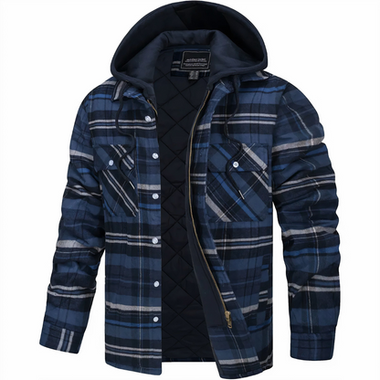 Men's Plaid Shirt Jacket | Hooded