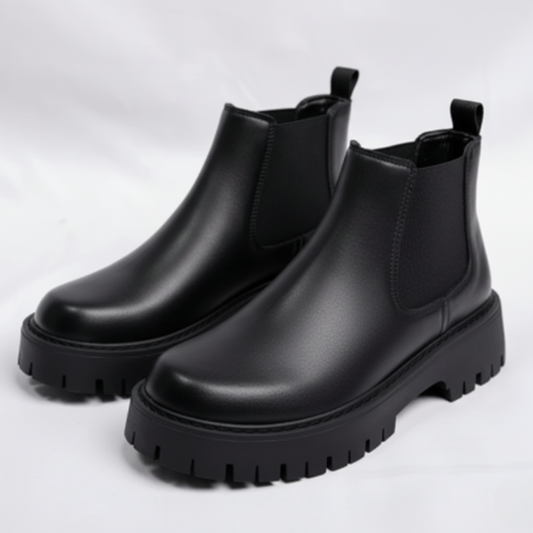 Black High-Top Casual Boots