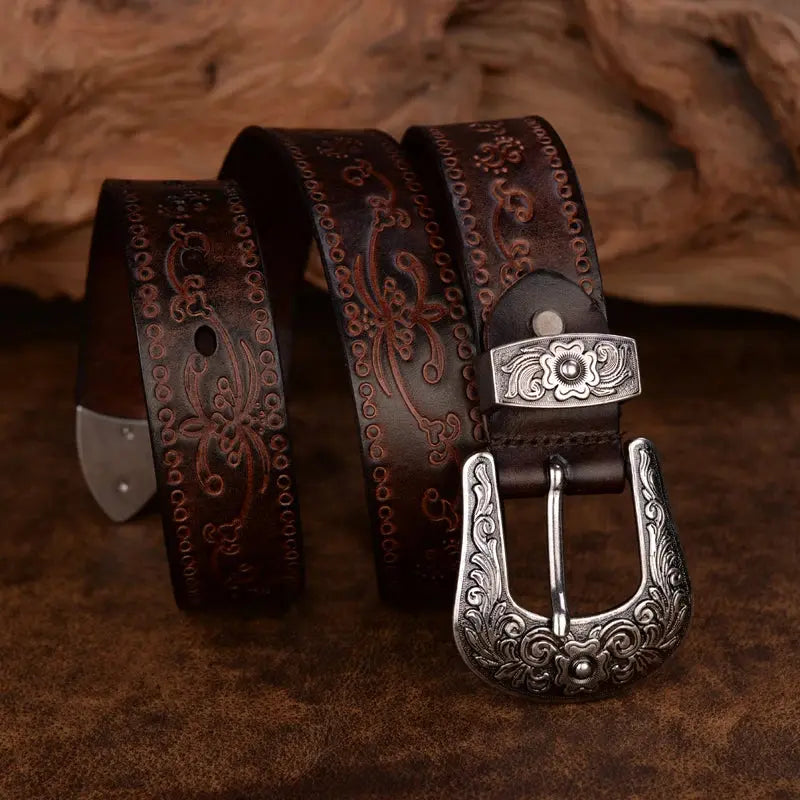 El Dorado | Saddle Leather Belt – Handcrafted Strength & Vintage Western Style
