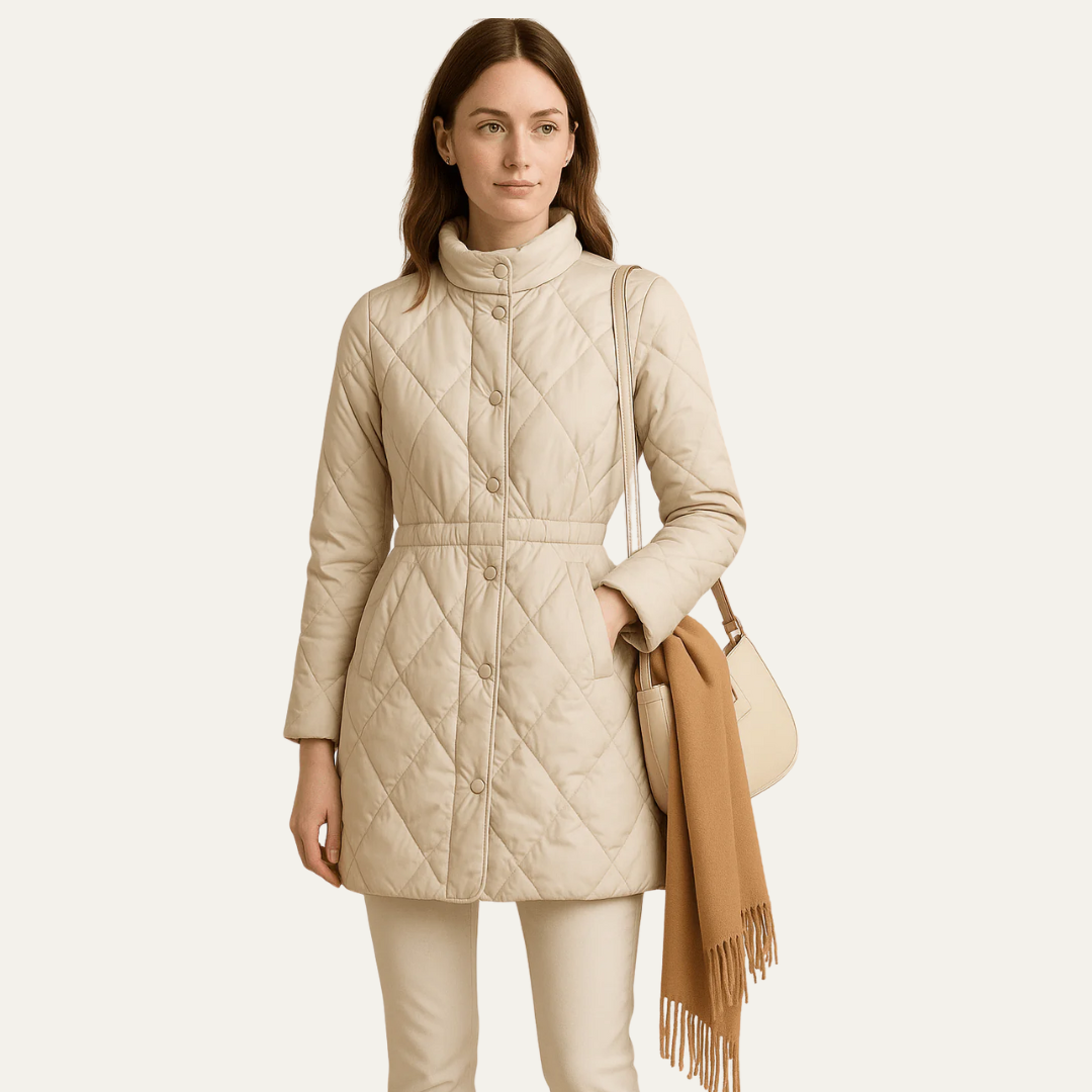 Women’s Diamond Quilted Jacket with Buttons
