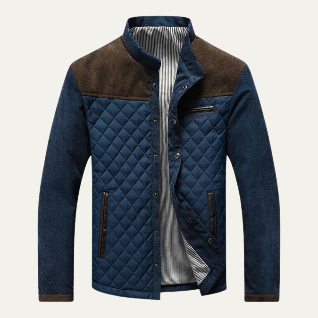 Men’s Contemporary Quilted Stand Collar Jacket