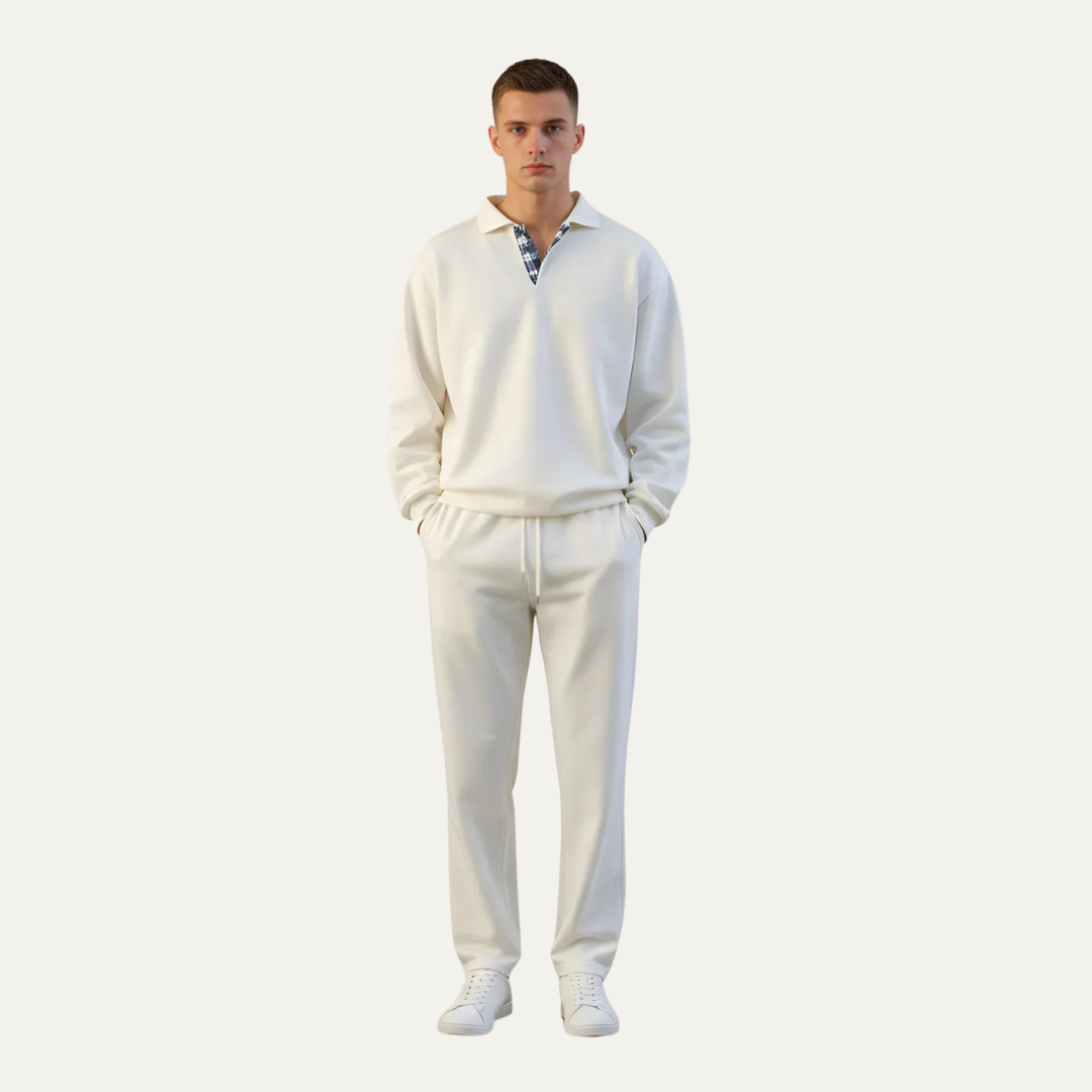 Men’s Relaxed Long Sleeve Polo Shirt