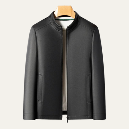 The Burford Men’s Premium Leather Casual Stand Collar Jacket