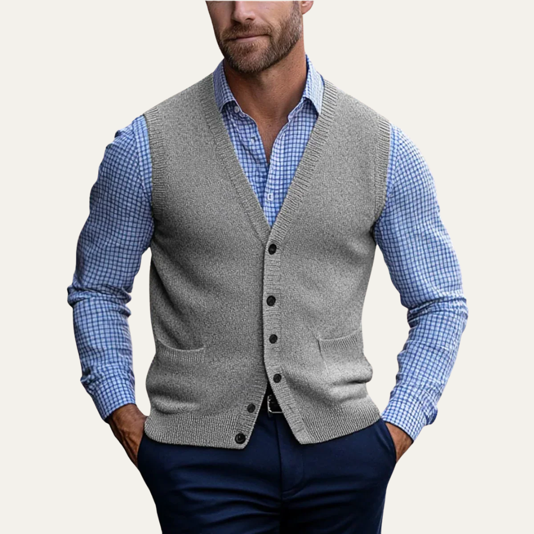 Men’s Classic Button-Front Sweater Vest