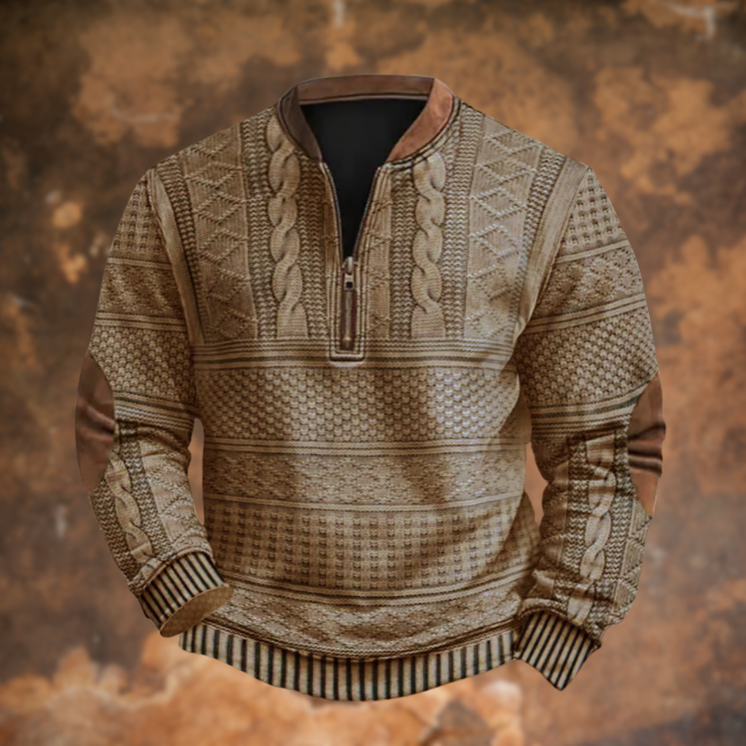 Men's sweatshirt with full-length zipper and side pockets