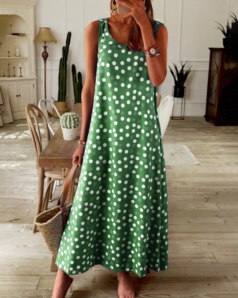 Summer Floral Print Long Maxi Dress for Women