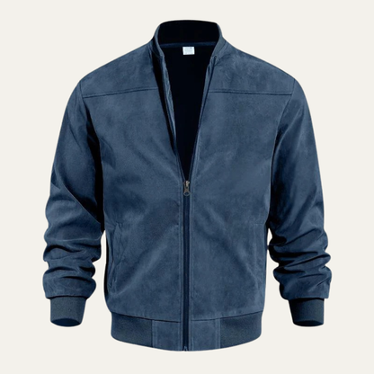 Men’s Textured Zip Up Casual Bomber Jacket