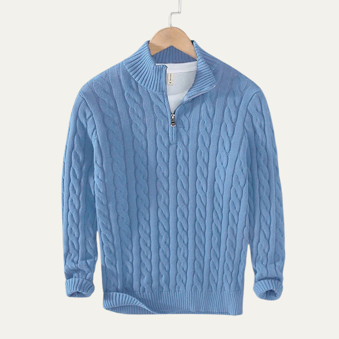 Men’s Heavy Cable Knit Design Sweater