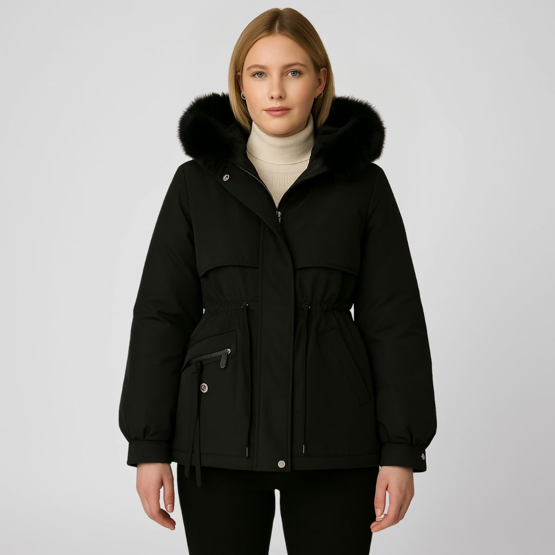 Neriva | ArcticGlam Coat - Fashionable Winter Wear Featuring a Cozy Fur Hood