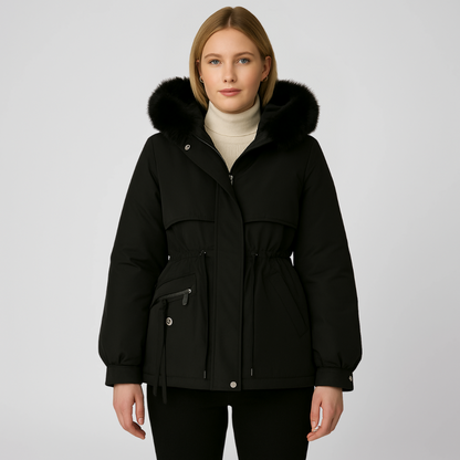 Neriva | ArcticGlam Coat - Fashionable Winter Wear Featuring a Cozy Fur Hood