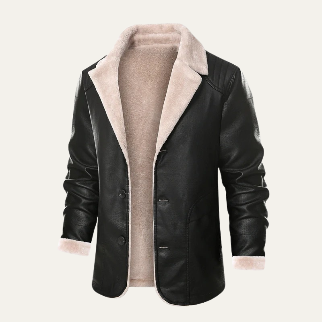 Men’s Faux Shearling Lined Blazer Jacket