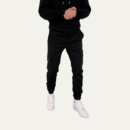 Men’s Tapered Cargo Jogger Pants with Flap Thigh Pockets