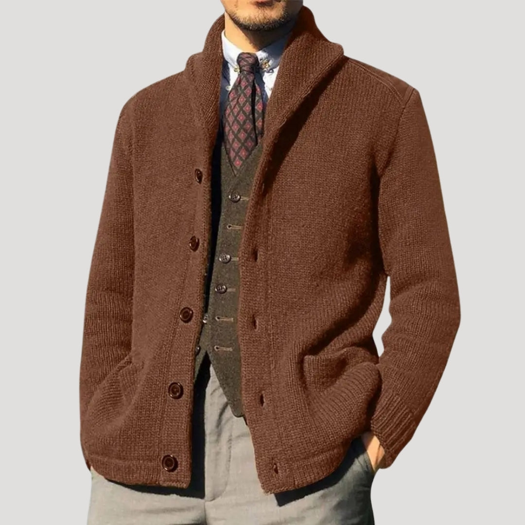 Cozy Crew Neck Cardigan - Warm Casual Sweater - BritishElegance