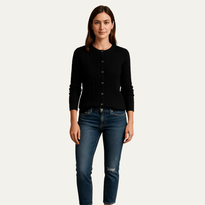 Women’s Cable Knit Button-Front Cardigan