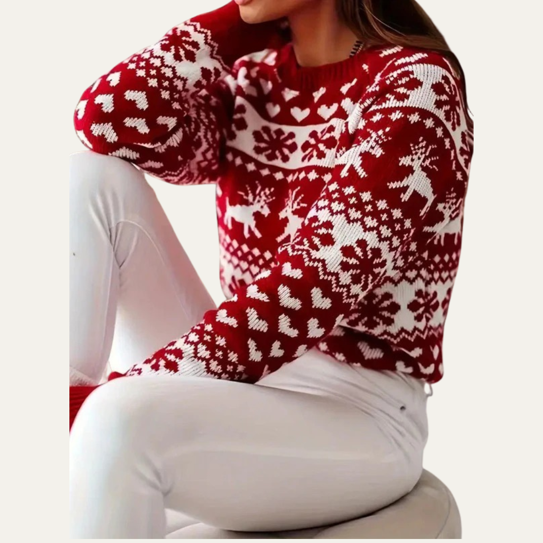 Women’s Festive Fair Isle Knit Sweater