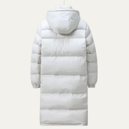 Men’s Long Insulated Puffer Coat with Detachable Hood