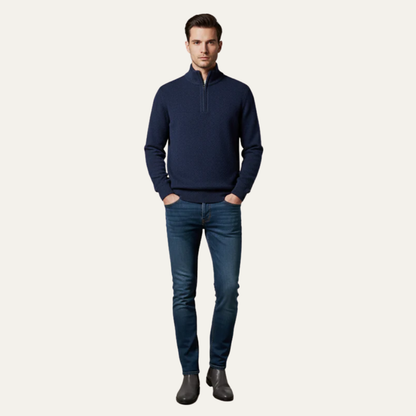 Men’s Tailored Zip Up Knit Sweater