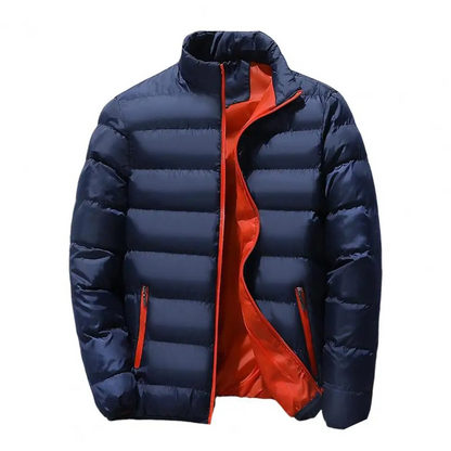 Warm Water Resistant Zip Up Puffer Coat for Men